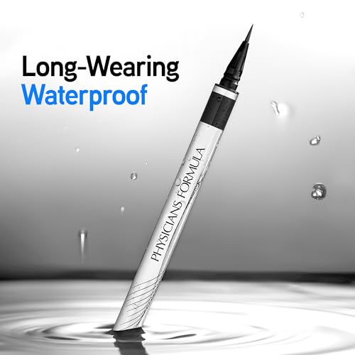Physicians Formula Eye Booster Super Slim Liquid Eyeliner, Waterproof Precision with a Lash-Boosting Complex, Natural Finish, & Sensitive Skin Approved, Cruelty-Free & Vegan -Ultra Black - Image 2