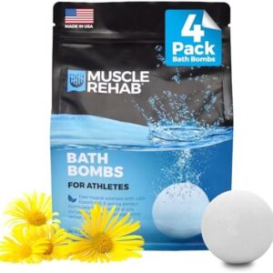 Magnesium Epsom Salt Arnica Bath Bombs - Muscle Soak Bath Bombs for Sore Muscles, Stiffness and Pain- Hand and Foot Soak -Marathon Essentials, Bath Bombs for Men or Women- 4 pk 4oz ea