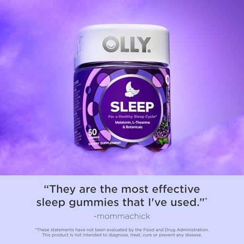 OLLY Sleep Gummy, Occasional Sleep Support, 3 mg Melatonin, L-Theanine, Chamomile, Lemon Balm, Sleep Aid, Blackberry, 50 Count - Image 5