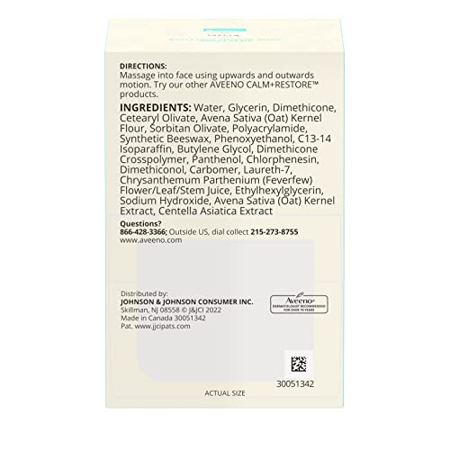 Aveeno Calm + Restore Oat Gel Facial Moisturizer for Sensitive Skin, Fast-Absorbing, Soothing Lightweight Gel Cream with Prebiotic Oat & Feverfew, Fragrance-Free & Hypoallergenic, 1.7 oz - Image 6
