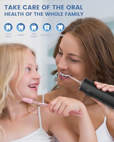 Water Flosser Teeth Pick: 9 Jet Tips Cordless Oral Irrigator with 300ML, 5 Modes Portable Power Dental Flossers, IPX7 Waterproof Rechargeable Electric Waterflosser Machine for Home Travel, Black - Image 8