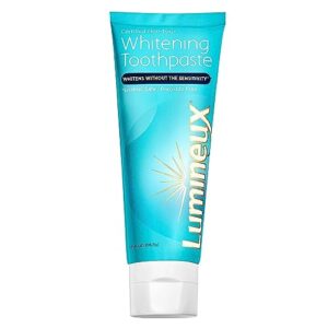 Lumineux Teeth Whitening Toothpaste - Peroxide Free, Enamel Safe for Sensitive Whiter Teeth Certified Non-Toxic, Fluoride Free, No Alcohol, Artificial Colors, SLS Free Dentist Formulated - 3.75 Oz