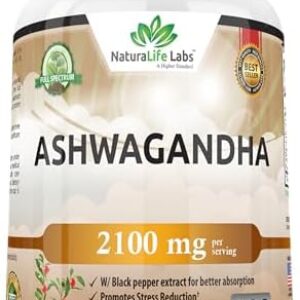 Organic Ashwagandha 2,100 mg - 100 Veggie Capsules Pure Organic Ashwagandha Powder and Root Extract - Stress Relief, Mood Enhancer