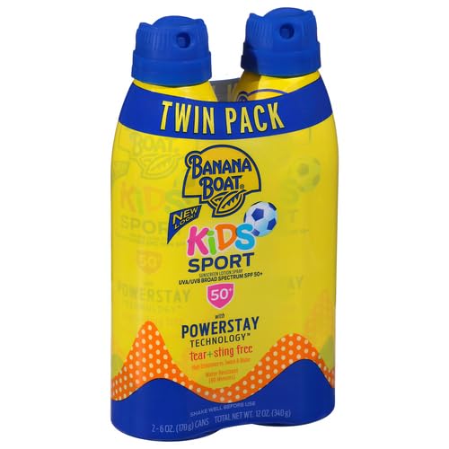 Banana Boat Kids Sport Sunscreen Spray SPF 50, Twin Pack | Kids Sunscreen Spray, Kids Sunblock Spray, Oxybenzone Free Sunscreen for Kids, Spray Sunscreen SPF 50, 6oz each - Image 2