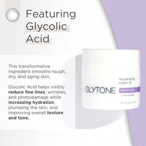 Glytone Rejuvenating Cream with 10 Free Acid Value Glycolic Acid, Moisturizer, Rich Creamy Emollient, Exfoliate, Normal to Dry Skin, 1.7 oz - Image 3