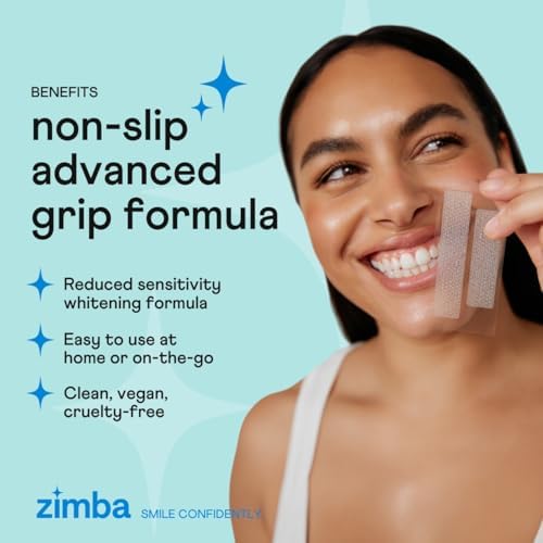 Zimba Teeth Whitening Strips Vegan Whitening Strip Enamel Safe Teeth Whitening Hydrogen Peroxide Teeth Whitener for Coffee, Wine, Tobacco, and Other Stains, 28 Strips (14 Day Treatment), Mint - Image 4