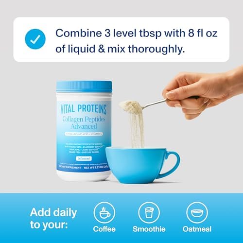 Vital Proteins Collagen Powder Supplement Hydrolyzed Peptides with Hyaluronic Acid and Vitamin C - Non-GMO, Dairy & Gluten Free Unflavored, 9.33oz - Image 5