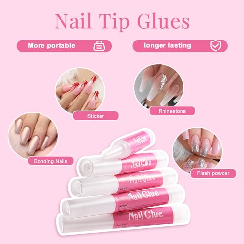 Clear Coffin Nail Tips Set, MORGLES 500pcs Long Nail Tips for Acrylic Nails Professional Half Cover Ballerina French Nail Tips Fake Nails Kit with Nail Glue, Clipper, Files, Cuticle Pusher and Fork - Image 4