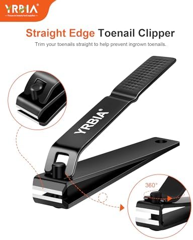 Nail Clippers with Glass Nail File, YRBIA Ultra Sharp Nail Clipper Set, Professional Fingernail & Toenail Clippers Nail Cutter for Men and Women (Black_Exclusive Tin Box) - Image 5