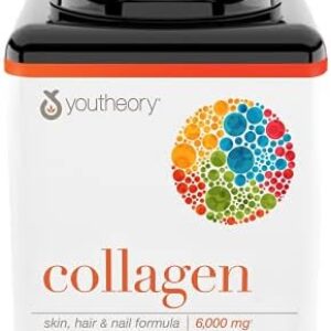 Youtheory Advanced Collagen - 6,000 mg Collagen - with Vitamin C - for Hair, Skin & Nails* - Collagen Supplements for Women and Men - 290 Tablets