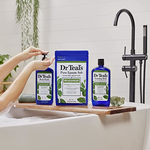 Dr Teal's Pure Epsom Magnesium Salt Soak, Relax & Relief with Eucalyptus & Spearmint, 3 lbs - Image 8