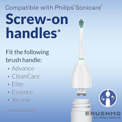 Brushmo Replacement Toothbrush Heads Compatible with Philips Sonicare E-Series Essence HX7022/66 and Other Screw-on Electric Toothbrush Models, BM716, Compact Size, 6 Pack - Image 3