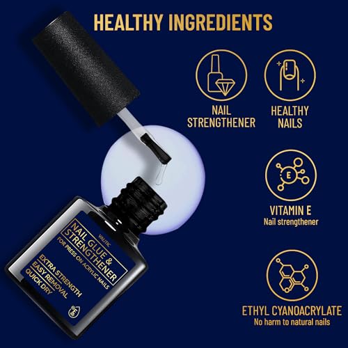 Valitic Nail Glue and Strengthener for Acrylic and Press On Nails - Quick Dry Brush On Nail Gel for Long Lasting Nails - Adhesive Nail Bond for False Nails - Nail Strengthener for Nail Tips - 2 PACK - Image 4