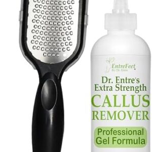 Dr. Entre's Callus Remover Gel & Foot File: Extra Strength Callus Remover for Feet, Foot Callus Remover Care, Pedicure Tools Supplies, Spa Kit, Dead Skin Scrubber, 4 oz
