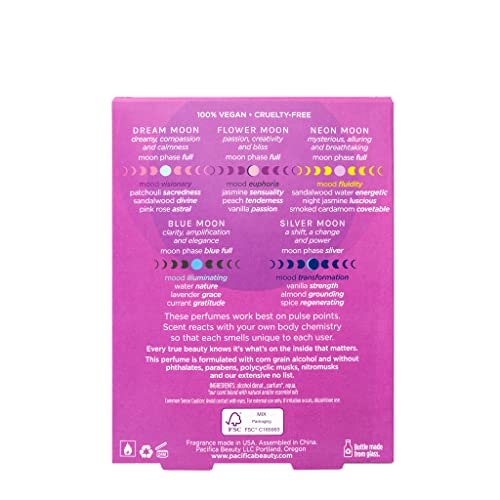 Pacifica Beauty Mood Moons Spray Perfume Set, Fragrances, Travel Perfume, Dream Moon, Flower Moon, Neon Moon, Blue Moon, Silver, Moon, Clean Perfume, Mini Perfume, Vegan, 0.05 fl oz Each (Set of 5) - Image 2