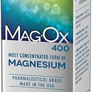 Mag-Ox Magnesium Supplement, Pharmaceutical Grade Magnesium Oxide 483mg, Most Concentrated Form of Magnesium, 120 Tablets