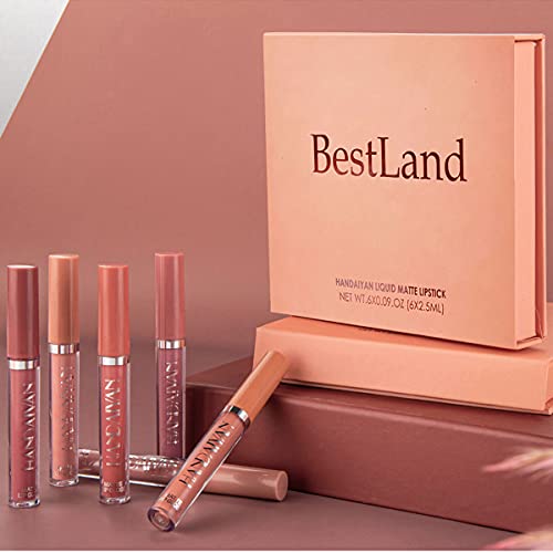 6Pcs Matte Liquid Lipstick Makeup Set, Matte liquid Long-Lasting Wear Non-Stick Cup Not Fade Waterproof Lip Gloss (Set A) - Image 6