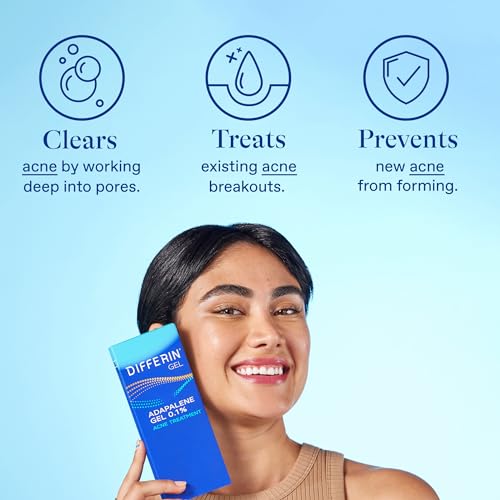 Differin Acne Treatment Gel, 30 Day Supply, Retinoid Treatment for Face with 0.1% Adapalene, Gentle Skin Care for Acne Prone Sensitive Skin, 15g Tube (Packaging May Vary) - Image 9