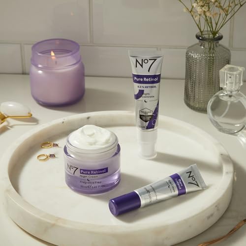 No7 Pure Retinol Night Cream - Collagen-Boosting Retinol Cream that Visibly Smoothes, Plumps & Firms Complexion - Dermatologist Approved & Fragrance-Free (1.69 Fl Oz) - Image 8