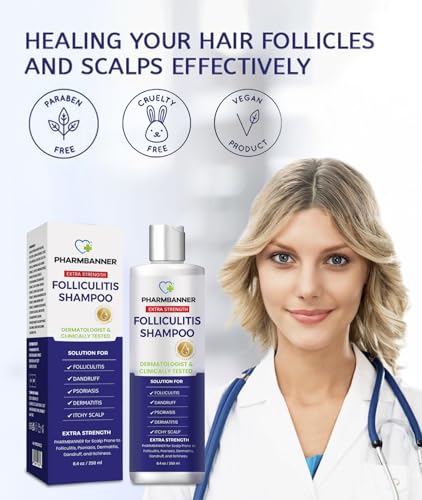 Anti-Fungal Shampoo for Folliculitis, Seborrheic Dermatitis, Scalp Psoriasis - Relieves Itchy & Dry Scalp - Image 5