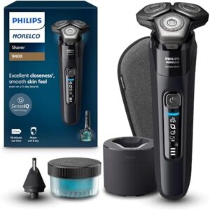 Philips Norelco Shaver Series 9400 Wet and Dry Electric Shaver, with Lift and Cut Shaving System and SenseIQ Technology, Pop-up Trimmer, Model S9606/80