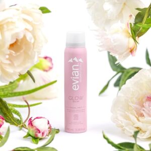 Evian Glow Facial Mist – Boost Radiance – Nourish Skin – Enhance Makeup – Organic – All Skin Types – French Alps Skincare
