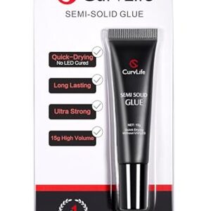 New Super Strong on Nail Glue 15g for Press On Nails Tips Quick Drying Semi Solid Nail Glue No Uv Light Needed Long Lasting Fake Acrylic Nails Kit Glue Gel