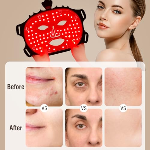 7 Color Red Light Therapy Mask, LED Face Mask Light Therapy, Red Light Therapy for Face, Silicone Face Mask Skin Care at Home with Eye Protection Cushion for Anti Aging Wrinkles - Image 3
