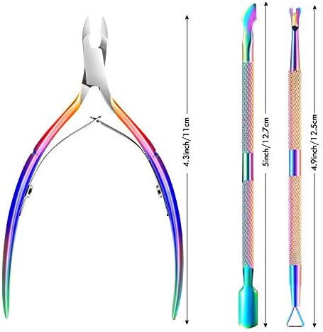 Cuticle Trimmer Cuticle Remover with Cuticle Pusher, XUNXMAS Professional Stainless Steel Durable Pedicure Manicure Tools Cutter Nipper Scissor Clipper for Fingernails and Toenails Dead Skin - Image 6