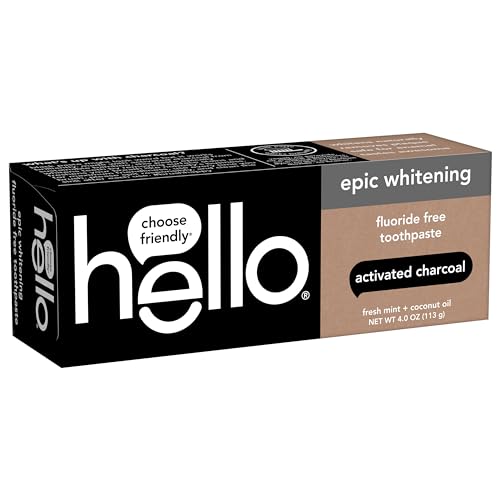 hello Activated Charcoal Epic Whitening Fluoride Free Toothpaste, Fresh Mint + Coconut Oil, Vegan & SLS Free - Image 7
