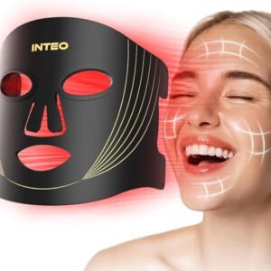 Red Light Therapy for Face, 3 Modes Portable Led Face Mask Light Therapy with Remote, Near-Infrared 850 Red Light Therapy Mask with Timing Function, Red Light Therapy at Home 180 LED Beads