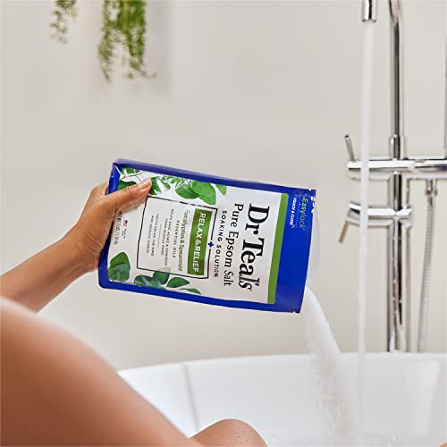 Dr Teal's Pure Epsom Magnesium Salt Soak, Relax & Relief with Eucalyptus & Spearmint, 3 lbs - Image 9