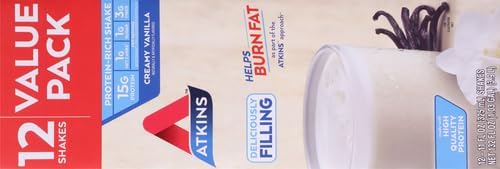 Atkins Creamy Vanilla Protein Shake, 15g Protein, Low Glycemic, 2g Net Carb, 1g Sugar, Keto Friendly, 12 Count - Image 14