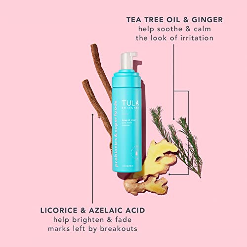 TULA Skin Care Keep It Clear - Acne Foam Cleanser, Contains Salicylic & Azelaic Acid & Probiotics, Clears & Soothes Acne, Brightens Past Blemish Marks, 6.3 fl oz. - Image 4