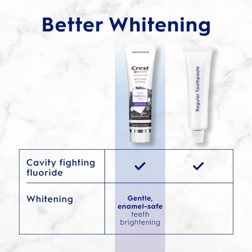 Crest 3D White Whitening Therapy Charcoal Deep Clean Invigorating Mint Teeth Whitening Toothpaste, 4.6 oz Pack of 3, Anticavity Fluoride Toothpaste, Gently Brightens Teeth, Strengthens Enamel - Image 5