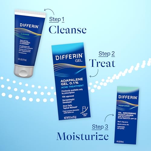 Differin Acne Treatment Gel, 30 Day Supply, Retinoid Treatment for Face with 0.1% Adapalene, Gentle Skin Care for Acne Prone Sensitive Skin, 15g Tube (Packaging May Vary) - Image 7