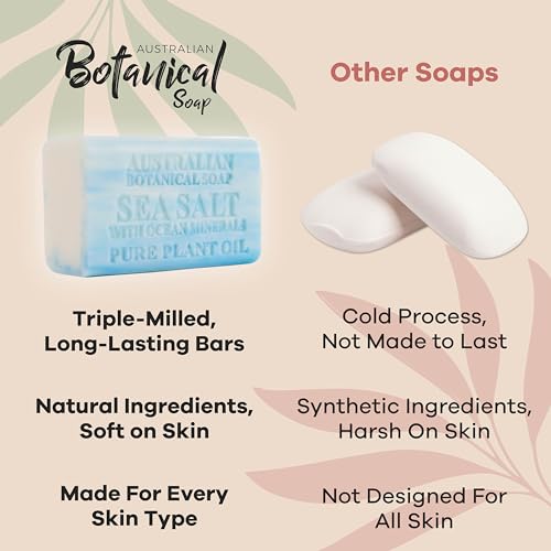 Australian Botanical Soap, Pure Plant Oil Soaps, 8 Bar Soap Variety Pack | 6.6 oz (187g) Natural Soap Base | All Skin Types | Women & Men | Shea Butter Enriched Bar Soap - Pack of 8 - Image 6