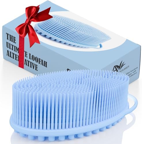Avilana Silicone Body Scrubber – Dual-Sided Silicone Loofah for Shower, Body Scrubber for Men & Women, Gentle Loofa Alternative, Easy-to-Clean Silicone Body Scrubber Exfoliator