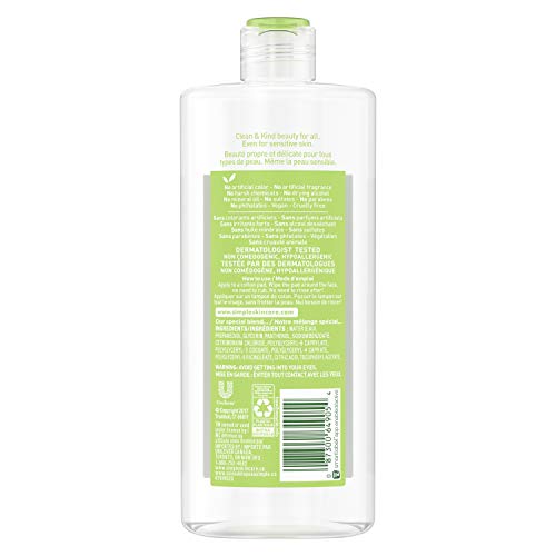 Simple Kind to Skin Cleansing Water Cleanser and Makeup Remover for All Skin Types Micellar Boosts Skin's Hydration by 90 percent 13.5 oz, Pack of 6 (Packaging May Vary) - Image 2