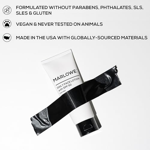 MARLOWE. No. 128 Men's Facial Lotion with Sunscreen SPF 50, 3.4 oz, Oil-Free, Lightweight Daily Face Moisturizer for Men, Includes Natural Extracts to Hydrate, Nourish & Soothe - Image 4