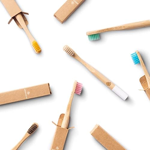 GREENZLA Kids Bamboo Toothbrushes (6 Pack) BPA Free Soft Bristles Eco-Friendly, Natural Toothbrush Set Biodegradable & Compostable Charcoal Wooden - Image 8
