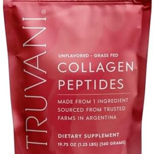 Truvani Hydrolyzed Collagen Peptides | Unflavored | 28 Servings | 20g Grass-Fed Collagen Protein Powder | Promotes Hair, Skin, and Nail Health | Dairy & Gluten Free | Women & Men | Package May Vary