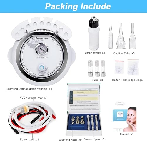 3 IN 1 Diamond Microdermabrasion Machine, Professional Beauty Facial Care Equipment Microdermabrasion Device with Vacuum Spray Skin Care for Salon Personal Home Use,108a - Image 6