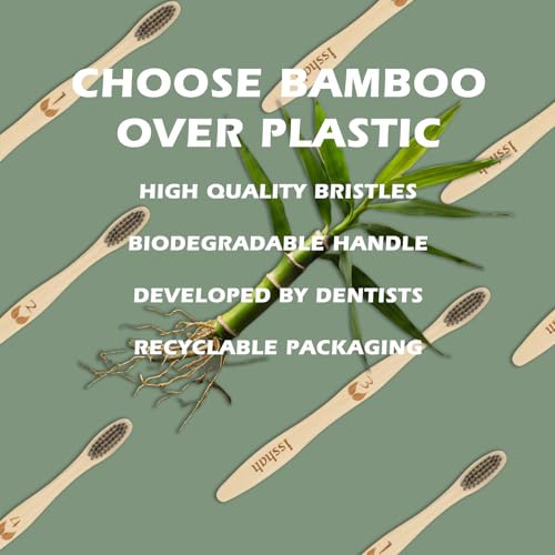 Biodegradable Eco-Friendly Natural Bamboo Charcoal Toothbrushes, FSC Certified and PETA Approved - 12 Count - Image 5