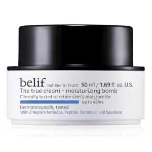 belif The True Cream Moisturizing Bomb | New and Improved | 48hrs of Moisture | Restores Skin Barrier | Peptide, Ceramide, Squalane | Skincare Daily Moisturizer Face Cream | All Skin Types | K-beauty
