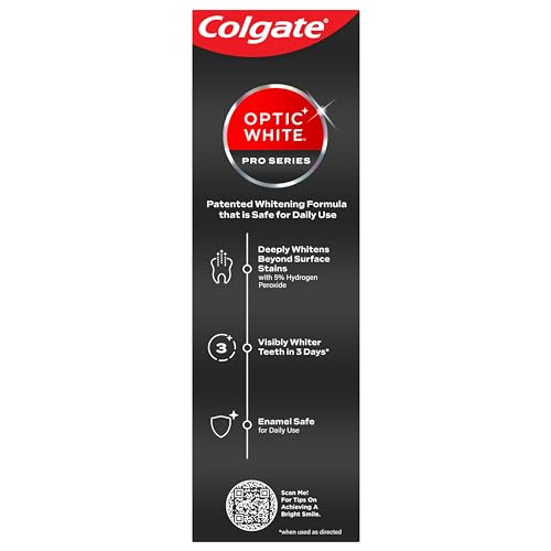 Colgate Optic White Pro Series Whitening Toothpaste with 5% Hydrogen Peroxide, Stain Prevention, 3 Oz Tube - Image 8