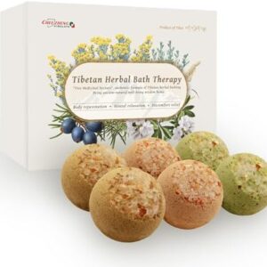 CheezhengHimalaya Tibetan Herbal Bath Therapy. Bath Bomb Gift Set, Tibetan Herbal Formula, Five Medicinal Nectars, Relaxing, Revitalizing, Essential Oils, Nourishing The Skin, Pack of 6