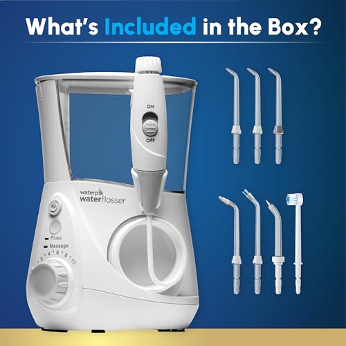 Waterpik Aquarius Water Flosser Professional For Teeth, Gums, Braces, Dental Care, Electric Power With 10 Settings, 7 Tips For Multiple Users And Needs, ADA Accepted, White WP-660, Packaging May Vary - Image 4