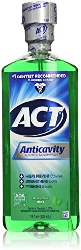 Act Anticavity Fluoride Mouthwash Mint 18 fl oz (Pack of 3)(Packaging May Vary)