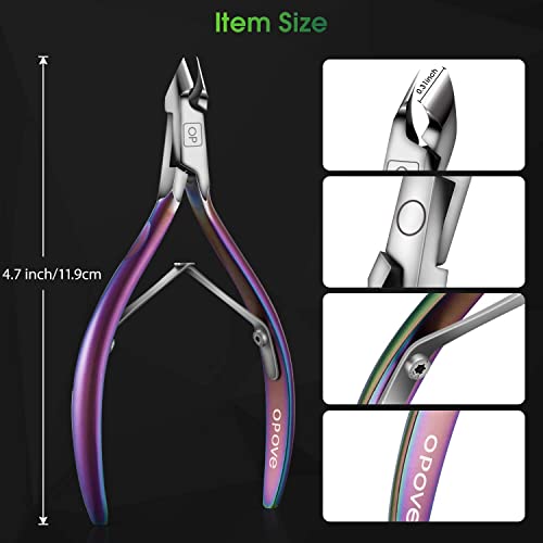 Cuticle Trimmer Cuticle Nippers Clippers Stainless Steel Hangnail Remover Extremely Sharp Cutter Pedicure Manicure Tool, opove X7 Rainbow Gradient - Image 4